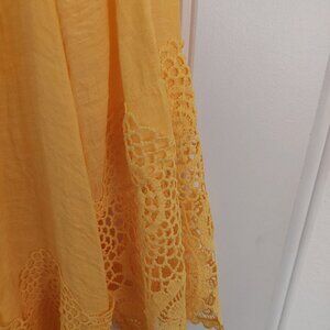 Boho yellow top with embroidery detailing